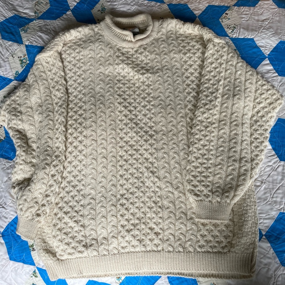 Oversized Irish Fisherman’s Sweater Alpaca/Wool Blend